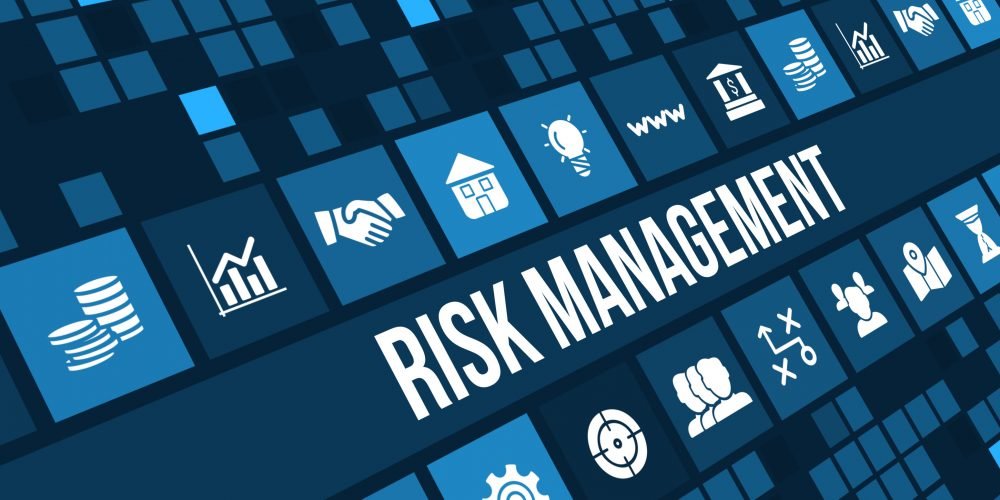 Risk Management concept image with business icons and copyspace. Risk Management concept image with business icons and copyspace.